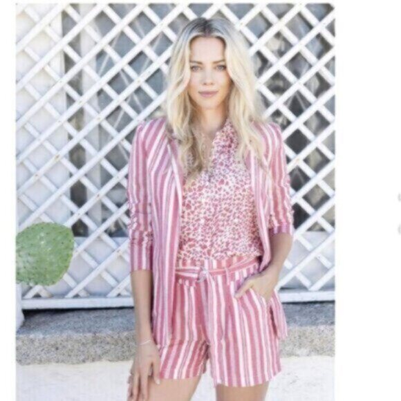 Blazer Jacket Summer Nautical Size 16+ Red White Stripe - Picture 12 of 12